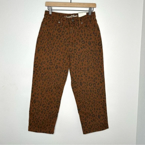NWT Universal Thread Vintage Straight Jeans Brown Leopard Size 2 Short 28" Waist - Picture 3 of 13